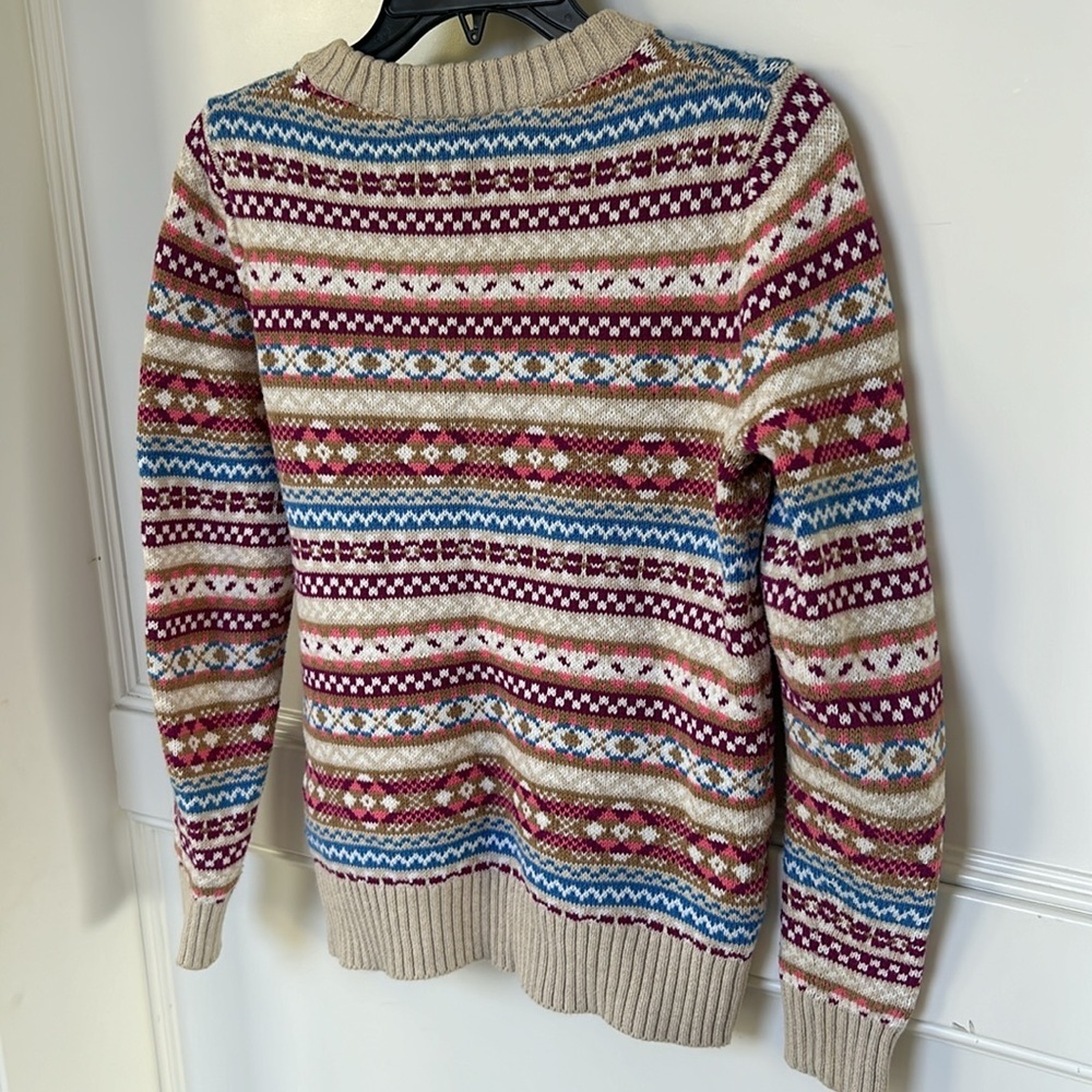 J Crew wool Fair Isle Knit Crewneck sweater size xsmall Ercu Multicolor EUC - Picture 6 of 11